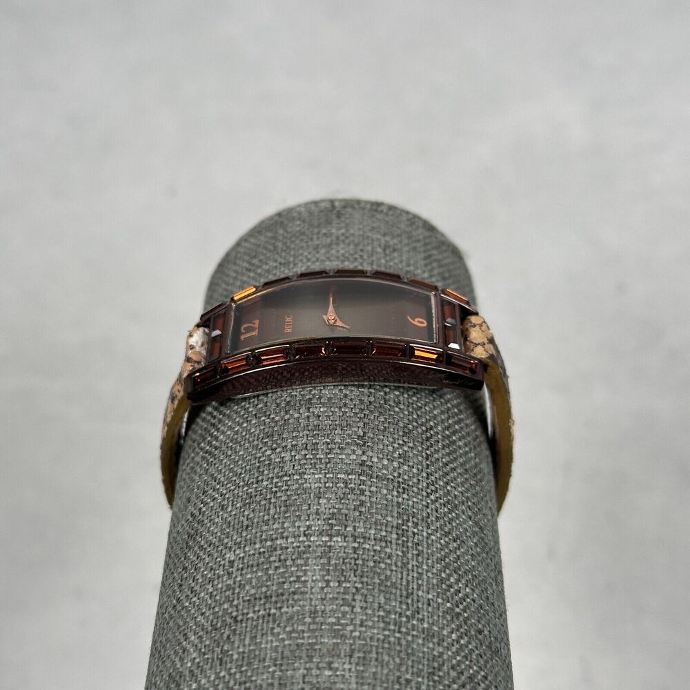 Fossil Relic Watch Womens Brown Baguette Crystal … - image 2